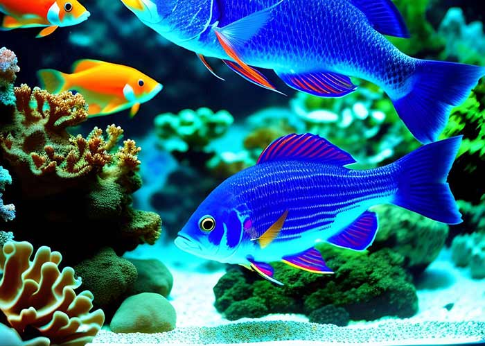 Afrikanisches Aquarium - Zierfische, Welse Pflanzen und die Turmdeckelschnecke aus Benin